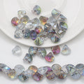 Electroplated Shell Glass Beads 10mm Glossy Ridged Surface 60pcs 6