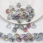 Electroplated Shell Glass Beads 10mm Glossy Ridged Surface 60pcs 6