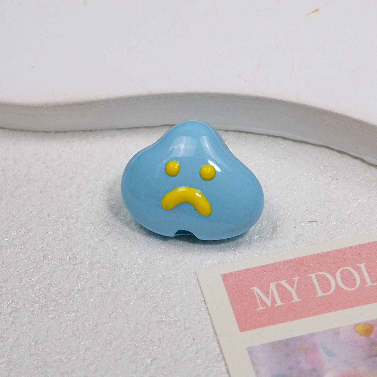 Painted Sad Cloud Acrylic Beads 20mm Glossy Colorful 50pcs 7
