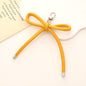 Colorful PU Leather Bow Keychain with Silver Tone Metal 3pcs 14