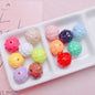 Painted Round Acrylic Beads 17mm Glossy Pineapple Texture 20pcs 19