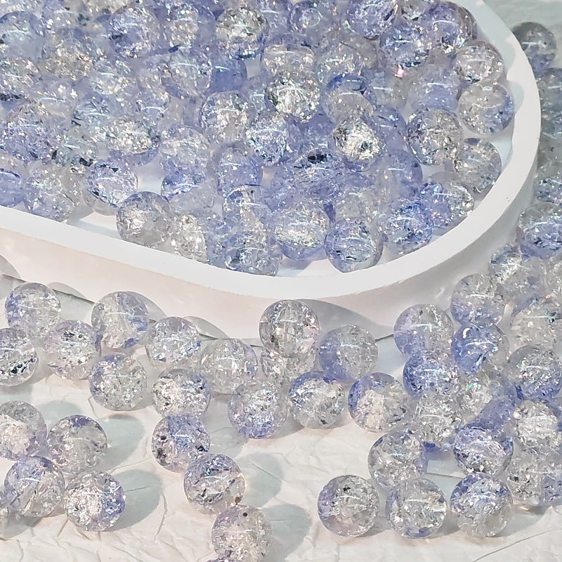 Crackle Glass Beads Round 10mm Transparent Mixed Colors 50pcs 42