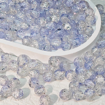 Crackle Glass Beads Round 10mm Transparent Mixed Colors 50pcs 42
