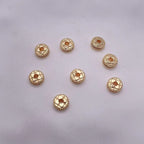 Brass Four-Petal Flower Spacer Beads 7mm Zirconia 10pcs 6