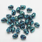 Electroplated Skull Head Glass Beads 8mm x 10mm Iridescent 30pcs 10