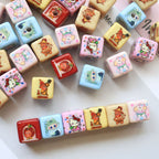 Printed Square Acrylic Beads 14mm Pastel Animal Faces Glossy 20pcs 4