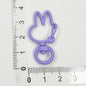 Spray Painted Bunny Head Zinc Alloy Buckle Keychain Clasps 20pcs 17