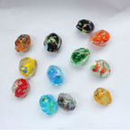 Lampwork Irregular Shaped Glass Beads 22mm Colorful Glossy 50pcs