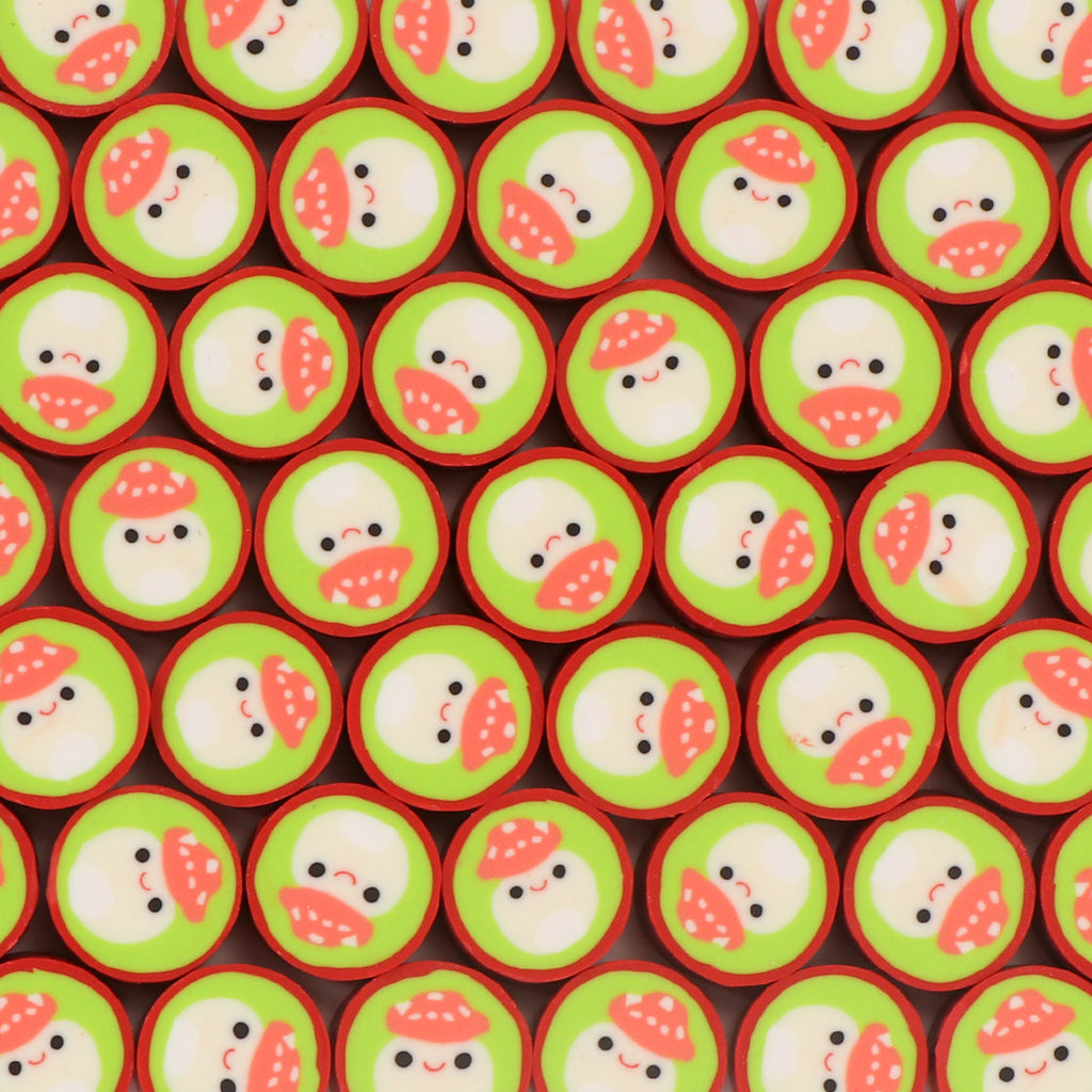 Cute Cartoon Animals Flat Round Clay Beads 9mm Colorful Glossy 100pcs 6