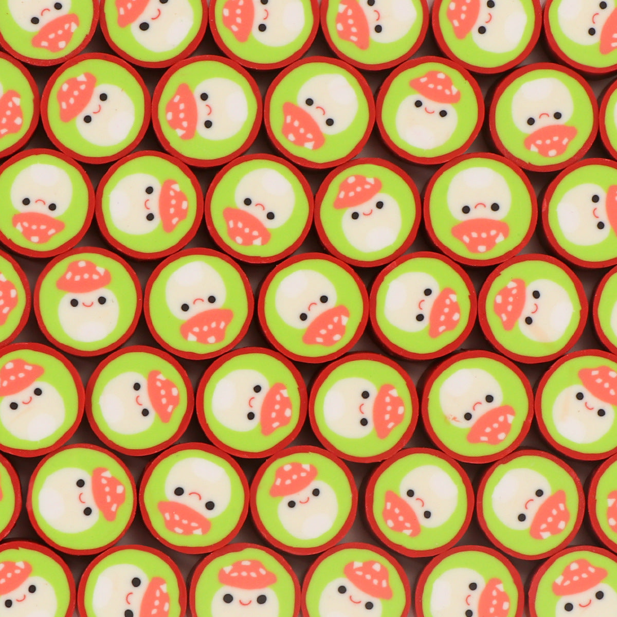 Cute Cartoon Animals Flat Round Clay Beads 9mm Colorful Glossy 100pcs 6