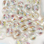 Clear Round Acrylic Beads 16mm UV Plated Rainbow Shimmer 200pcs 6
