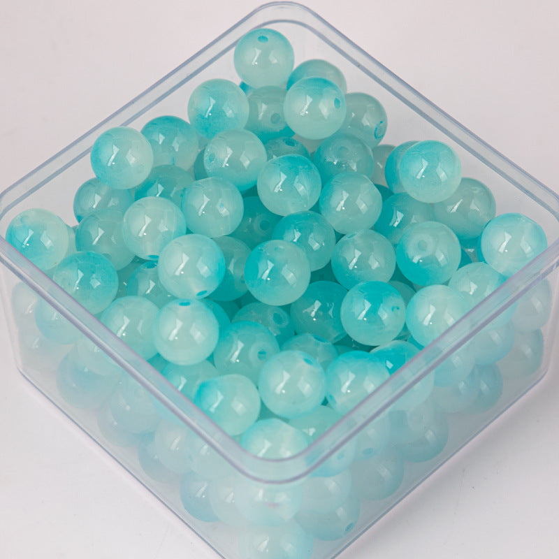 Crackle Round Glass Beads 10mm Dual Color Gradient Mix 50pcs 20