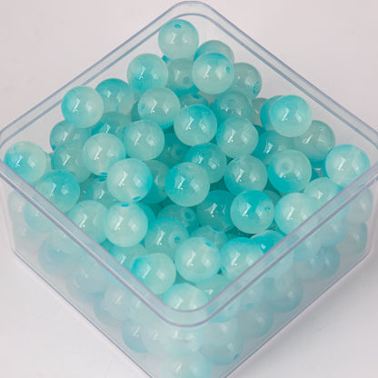 Crackle Round Glass Beads 10mm Dual Color Gradient Mix 50pcs 20