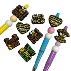 Silicone Focal Beads Animal Bee Glow In The Dark Honeycomb With Text 20pcs 5