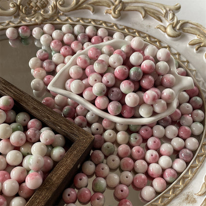 Crackle Round Glass Beads 10mm Imitation Jade Pastel Colors 40pcs 15