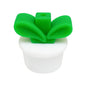 Silicone 3D Focal Beads Flowerpot Grass With Leaf Cluster 20pcs 14