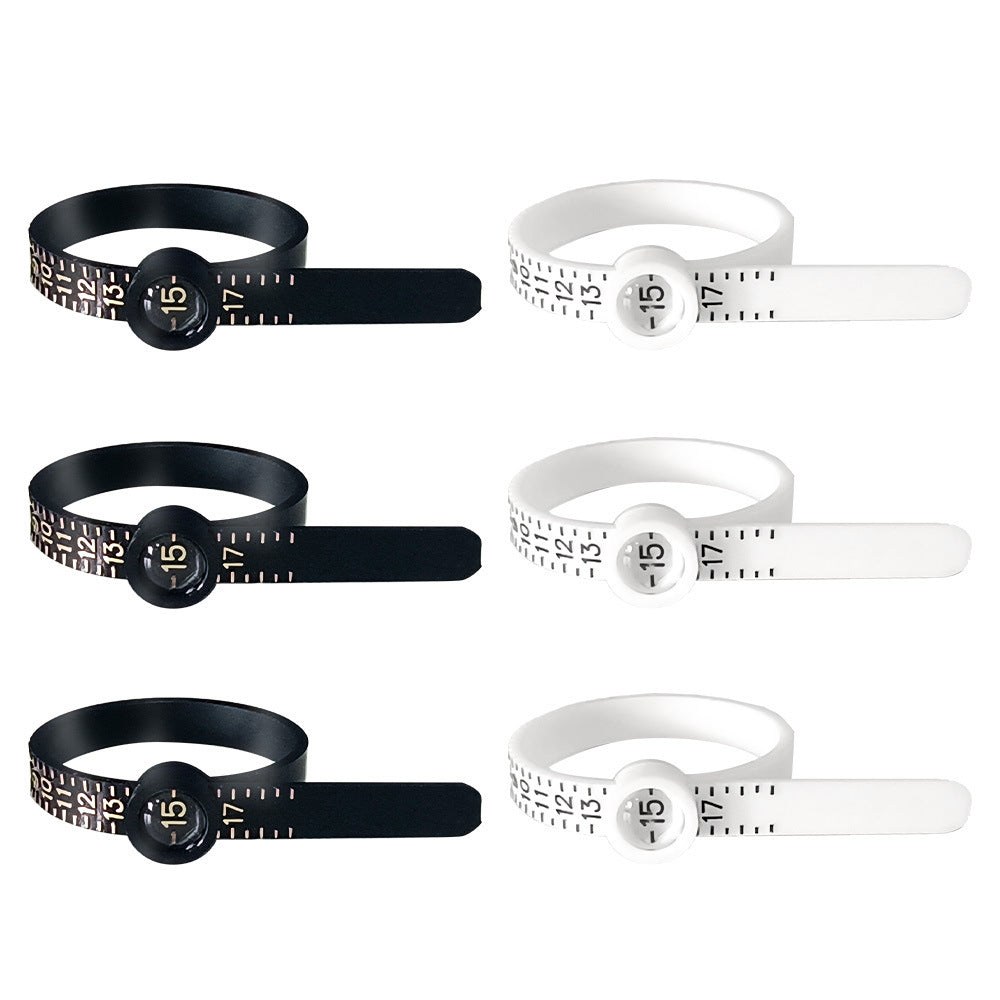Plastic Finger Measure Belts with Magnifying Glass US Size 1-17 2pcs