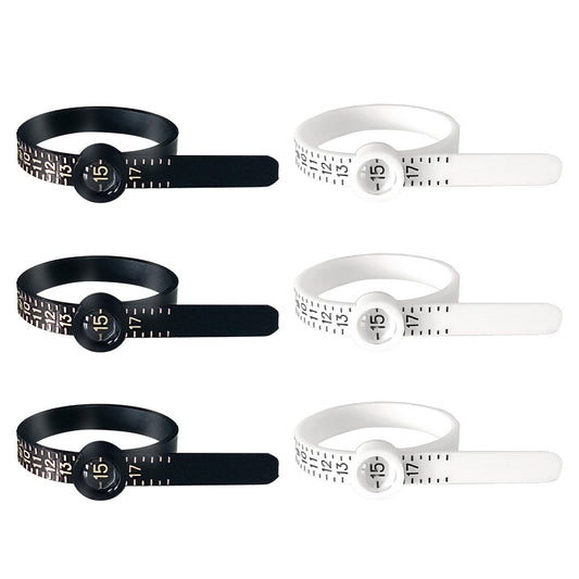 Plastic Finger Measure Belts with Magnifying Glass US Size 1-17 2pcs
