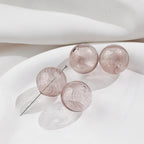 Vintage Hollow Striped Blown Glass Beads 21mm 4pcs 6