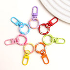 Zinc Alloy Donut Keychain Clasps Spray Painted Hand Paint 51mm 10pcs 4