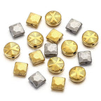 Stainless Steel Faceted Square and Round Metal Beads 9/11mm Color Retaining 10pcs 3