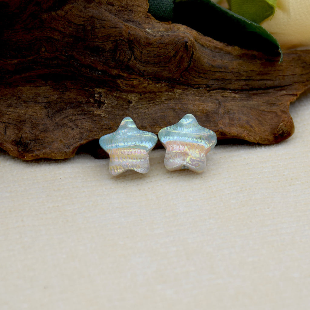 Oil Painting Star Resin Beads 19mm Iridescent Pastel 1pc 14