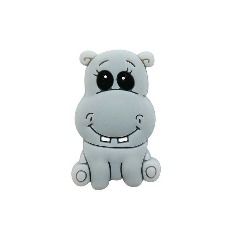 Silicone Focal Beads Hippo Friendly Face Pastel Colors 20pcs 6