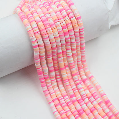 Flat Clay Beads 6mm Colorful Matte Polymer Spacer 10 Strands 38