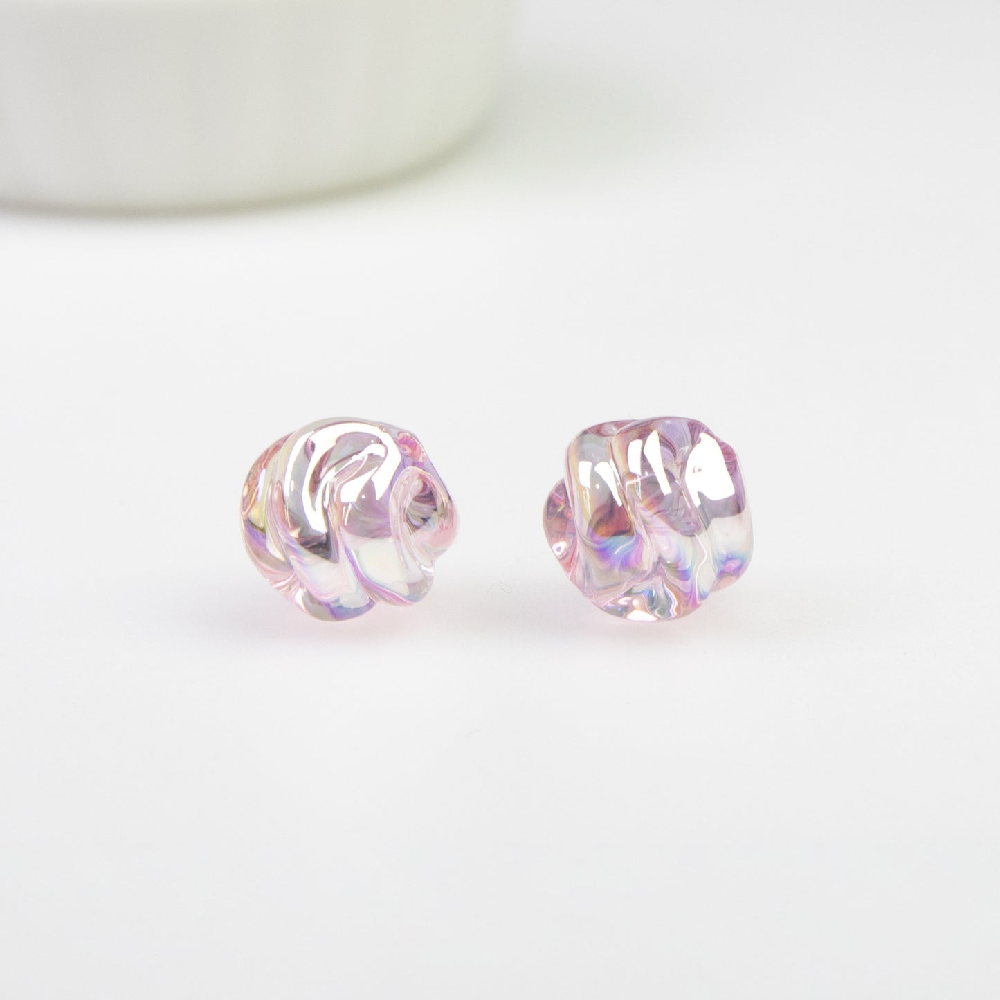 Transparent Twist Acrylic Beads 15mm 16mm Plated Assorted 20pcs 12