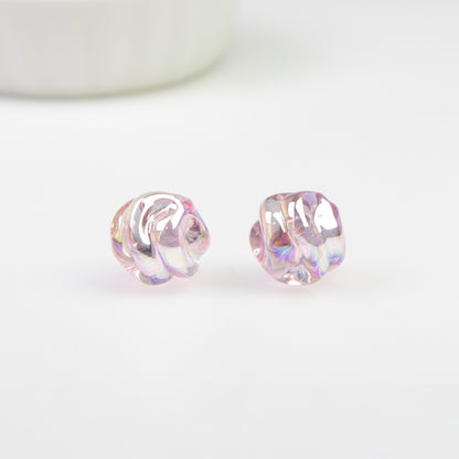 Transparent Twist Acrylic Beads 15mm 16mm Plated Assorted 20pcs 12