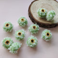 Fabric Fluffy Spacer Beads 15mm Two-Color Teddy 100pcs 4