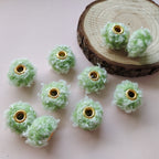 Fabric Fluffy Spacer Beads 15mm Two-Color Teddy 100pcs 4