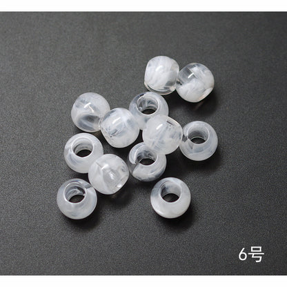 Vintage Acrylic Large Hole Beads 10-11.6mm Earth Tone Crackle 1pc 5