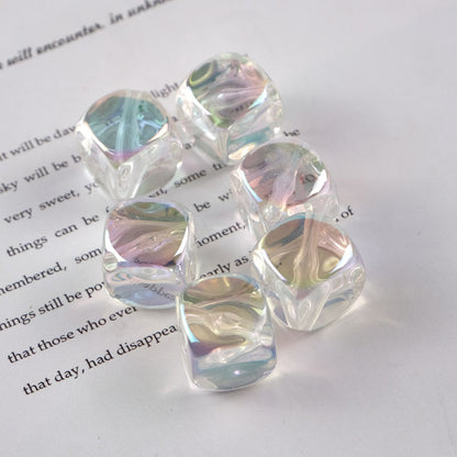 Transparent Flat Square Acrylic Beads 15mm Candy Colors 50pcs 4