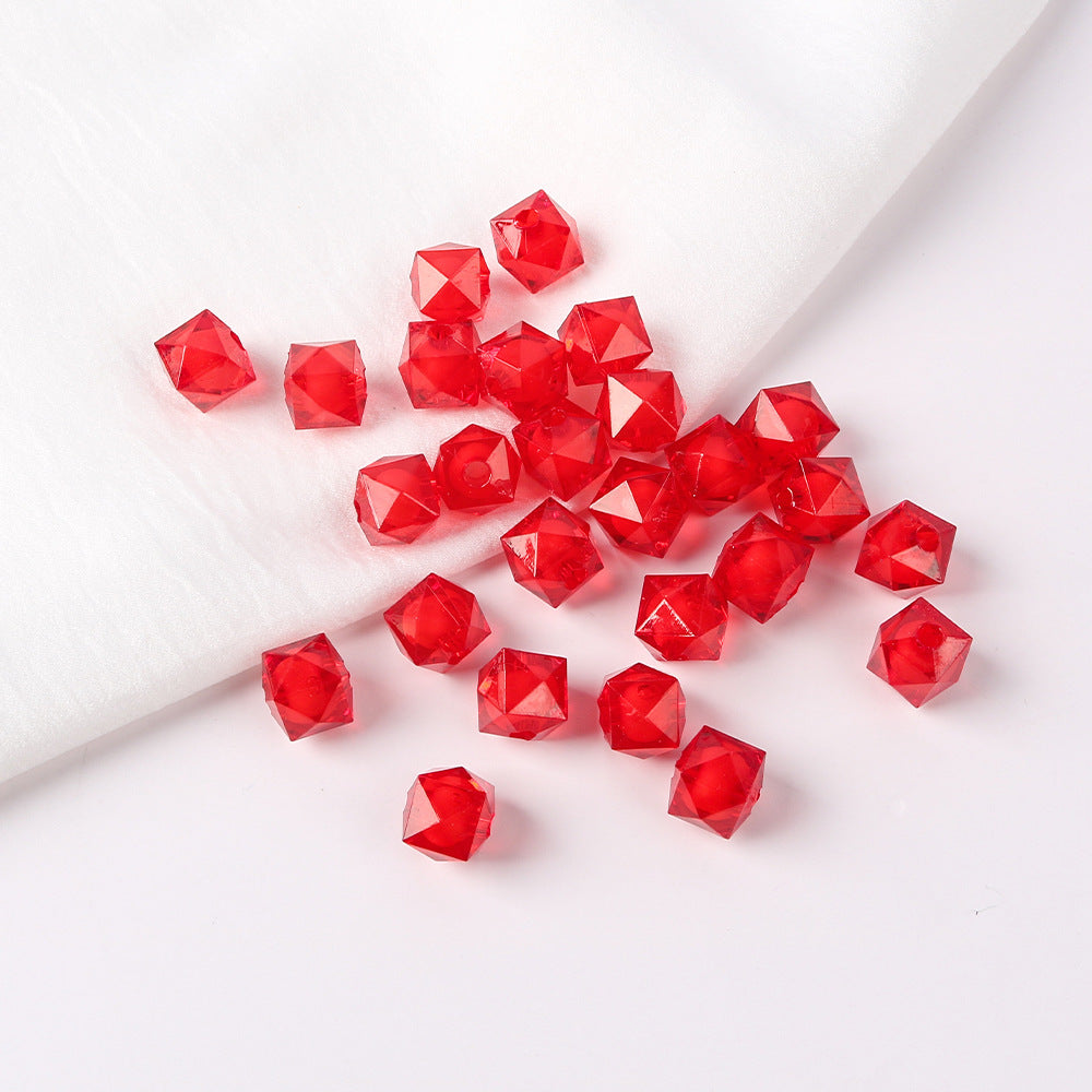 Faceted Acrylic Sago Beads 8-10mm Glossy Translucent 100pcs 20