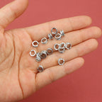 Tube Metal Beads 7mm Leaf Patterned Tibetan Silver Tone 100pcs 4