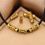 Stainless Steel Tube Metal Beads 8mm 12mm Hollow Patterned 20pcs 4