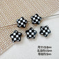Star and Heart Metal Beads 13mm Baking Painted Houndstooth 10pcs 14