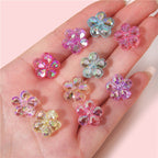 Transparent Flower Acrylic Beads 15x18mm Iridescent Pastel 40pcs 4