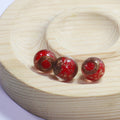 Lampwork Glass Beads Round 10 12 14mm Gold Foil Jewel Toned 5pcs 6
