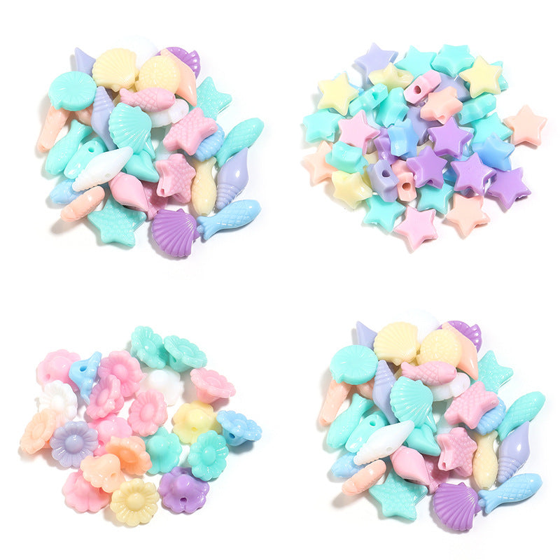 Macaron Acrylic Beads Mixed Shapes Pastel Colors 100pcs 5