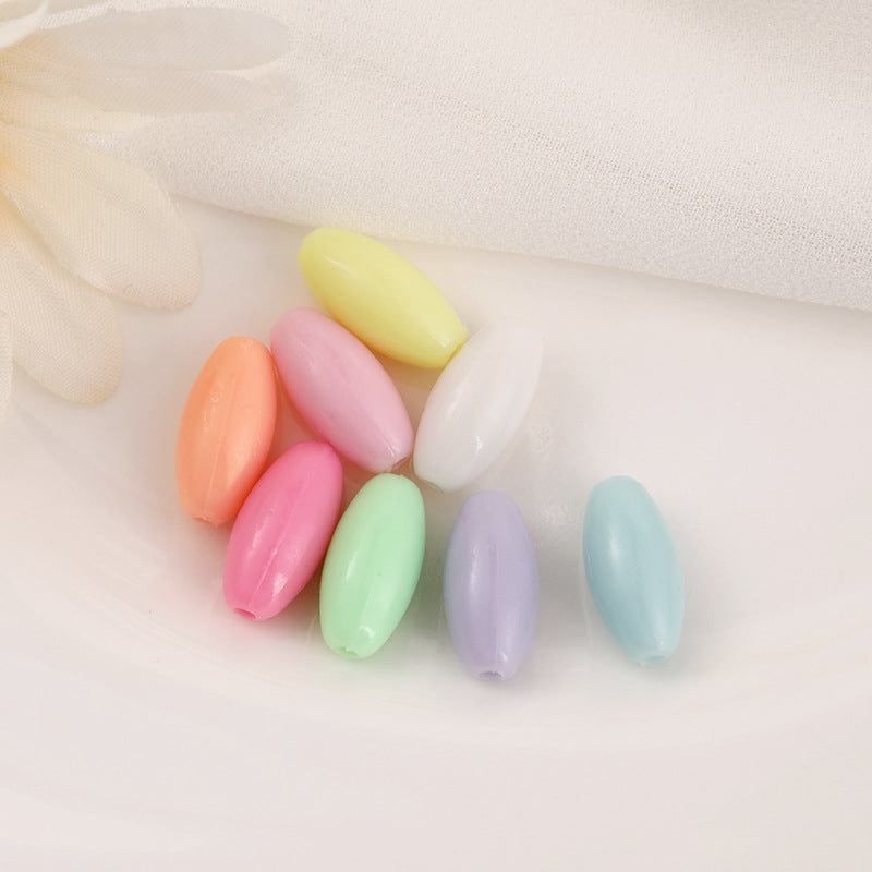 Oval Acrylic Tube Beads 1.4mm x 0.6mm Pastel Mixed Colors 1219pcs 2