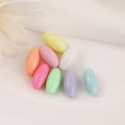 Oval Acrylic Tube Beads 1.4mm x 0.6mm Pastel Mixed Colors 1219pcs 2