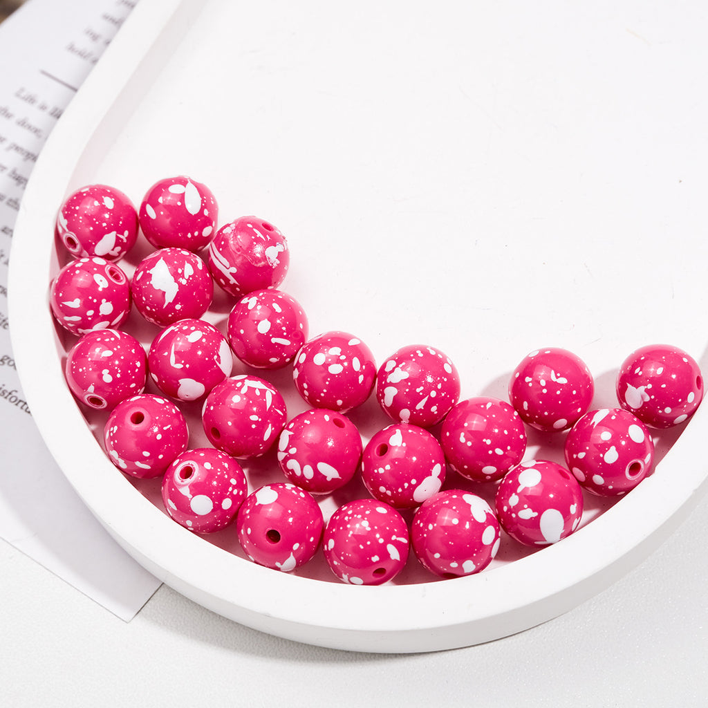 Colorful Speckled Acrylic Beads 12mm Round Mixed Colors 200pcs 6