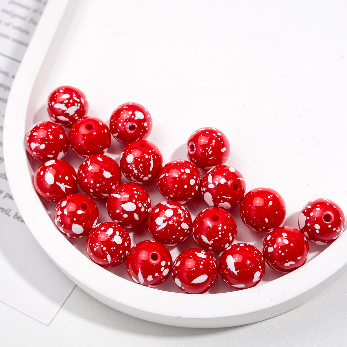 Colorful Speckled Acrylic Beads 12mm Round Mixed Colors 200pcs 16