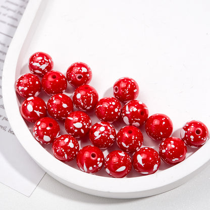 Colorful Speckled Acrylic Beads 12mm Round Mixed Colors 200pcs 16