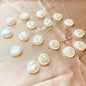Imitation Pearl Irregular Flat Acrylic Beads 14mm 1pc Beige Rice White 4