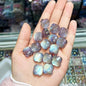 Glitter Heart Clover Resin Beads 18mm Lavender Iridescent 20pcs 4
