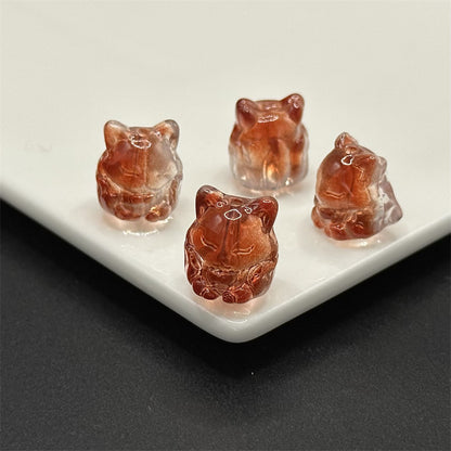 Czech Glass Beads Fox 15mm Translucent Glossy Multicolor 100pcs 3