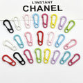 Colorful Clip Shaped Zinc Alloy Keychain Hooks 31mm 20pcs 6